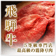 飛騨牛 5等級専門店最高級の霜降り肉